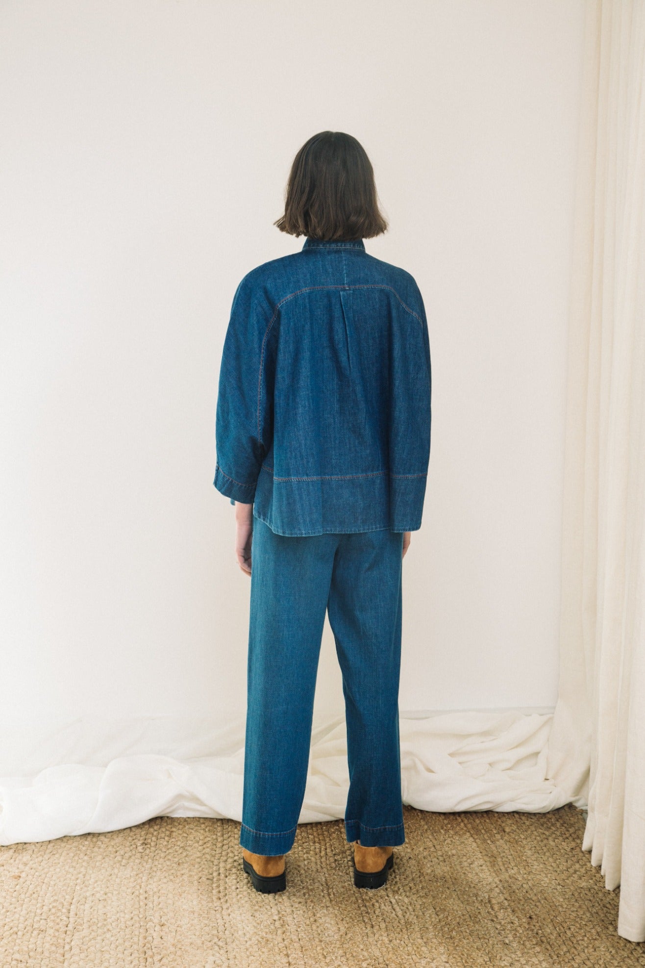 Magnolia-Leigh Organic Cotton Denim Shirt in Mid Blue