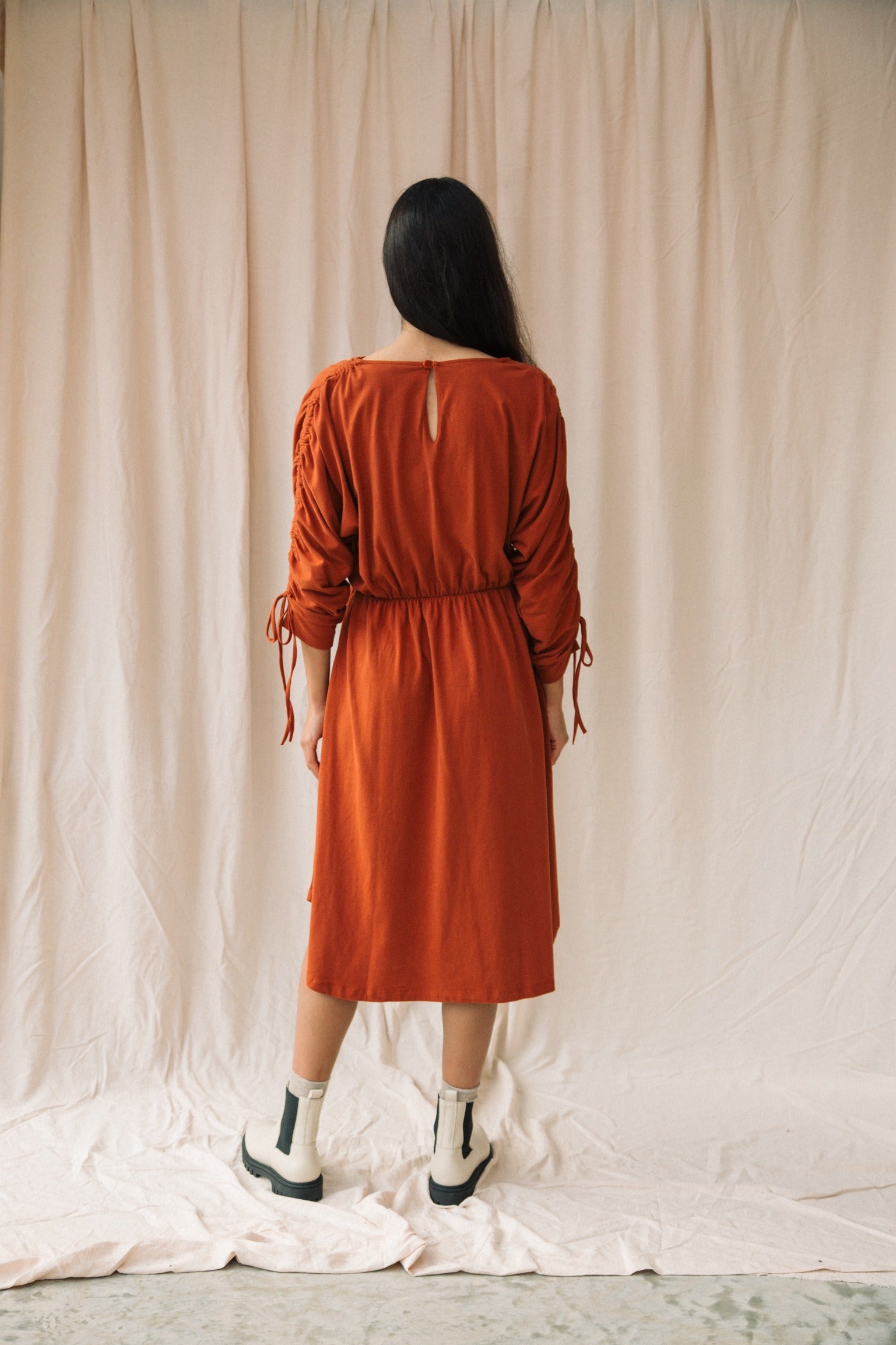 Azalea Organic Cotton Jersey Dress in Paprika