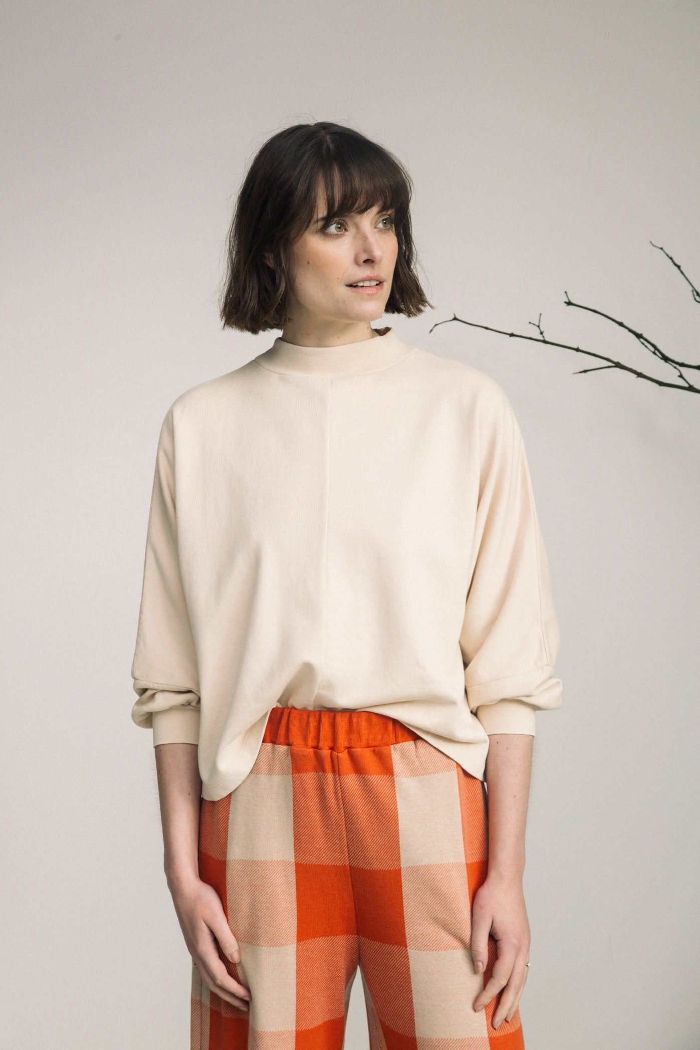 Maiya Organic Cotton Felpe Sweatshirt in Cream