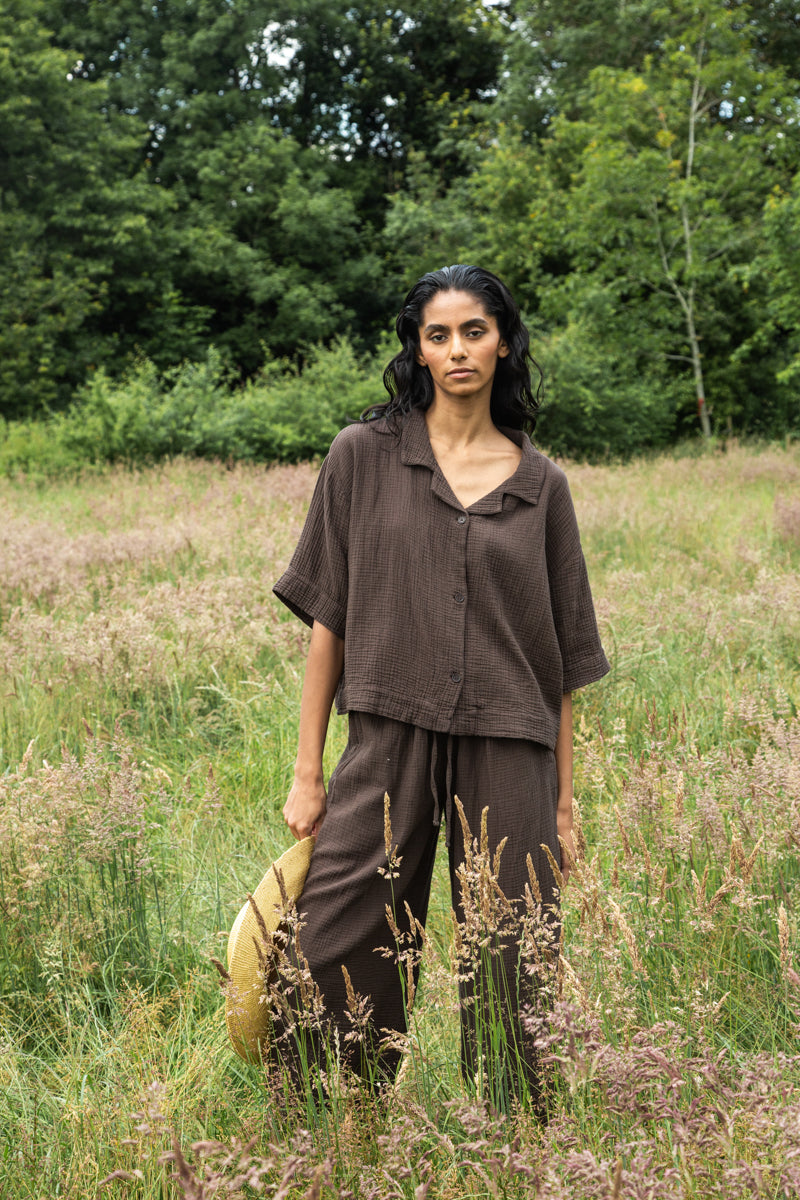 Ameera Organic Cotton Shirt in Cacao