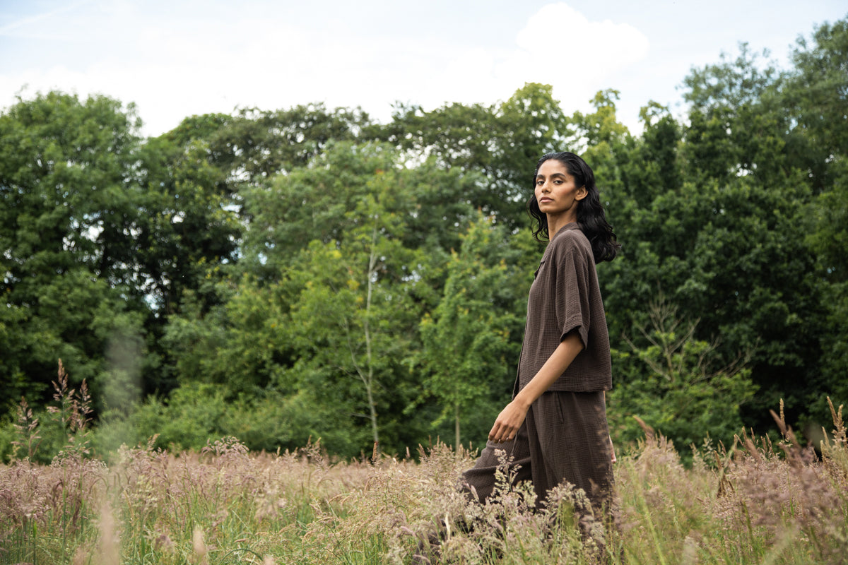 Ameera Organic Cotton Shirt in Cacao