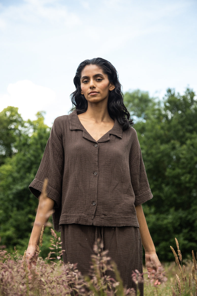 Ameera Organic Cotton Shirt in Cacao