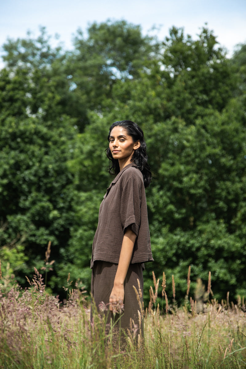 Ameera Organic Cotton Shirt in Cacao