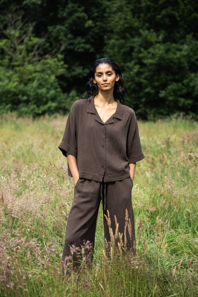 Ameera Organic Cotton Shirt in Cacao