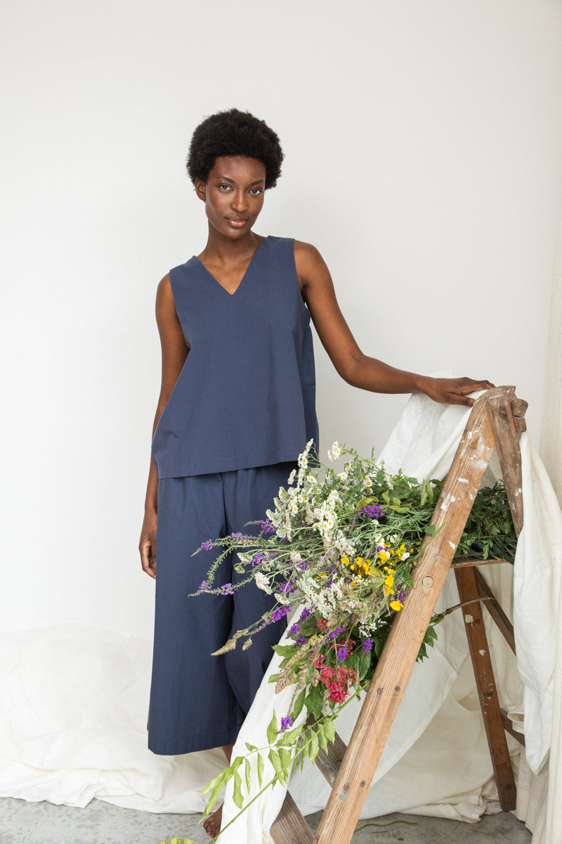 Azure Organic Cotton Top in Midnight