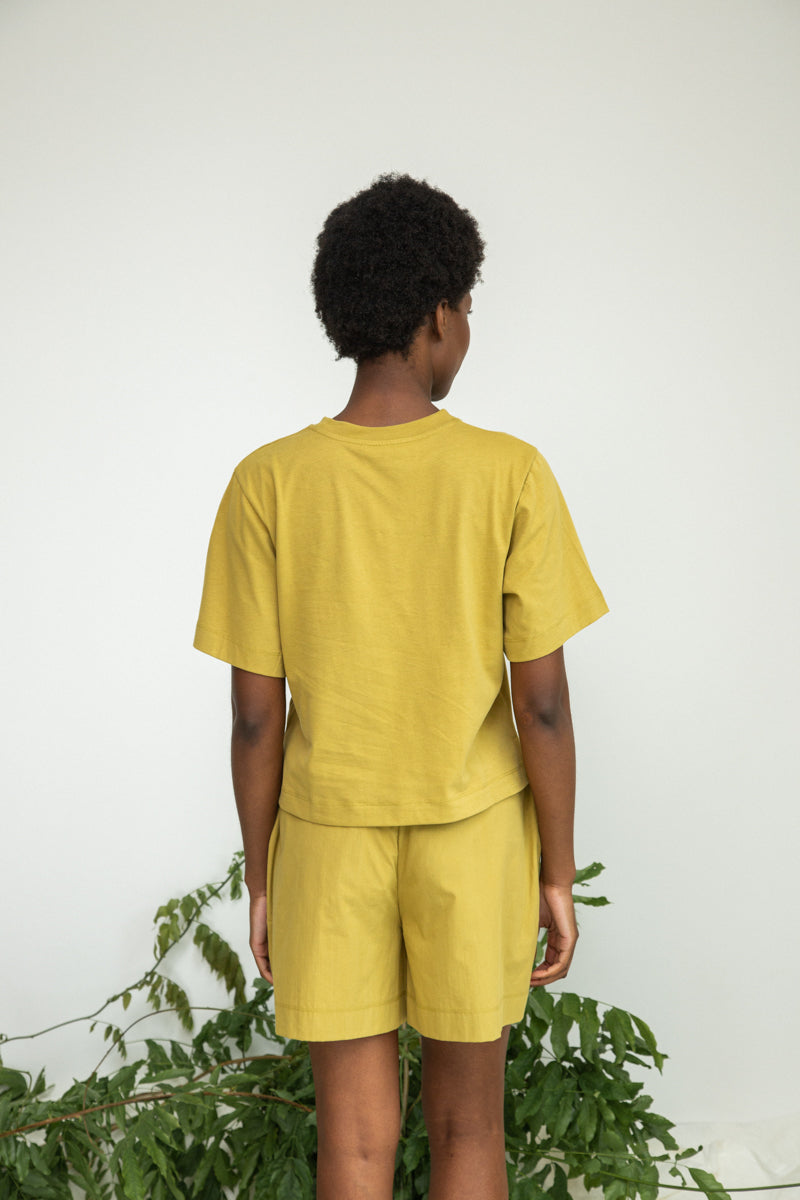 Bay Organic Cotton Top in Bright Olive