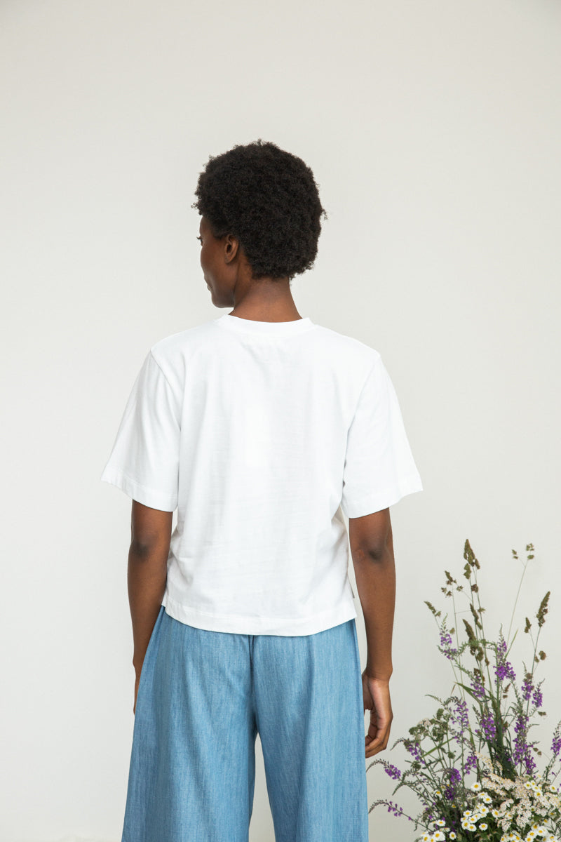 Bay Organic Cotton Jersey Top in White