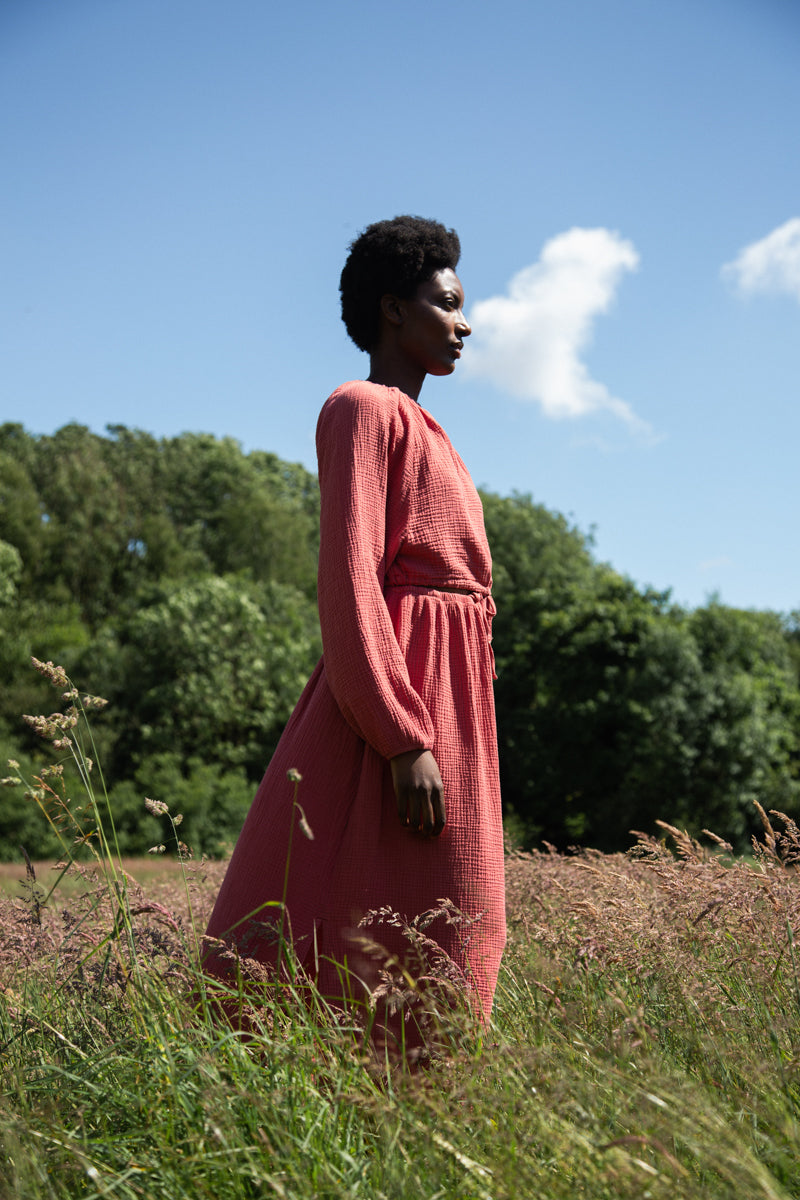 Cordelia Organic Cotton Top in Rose