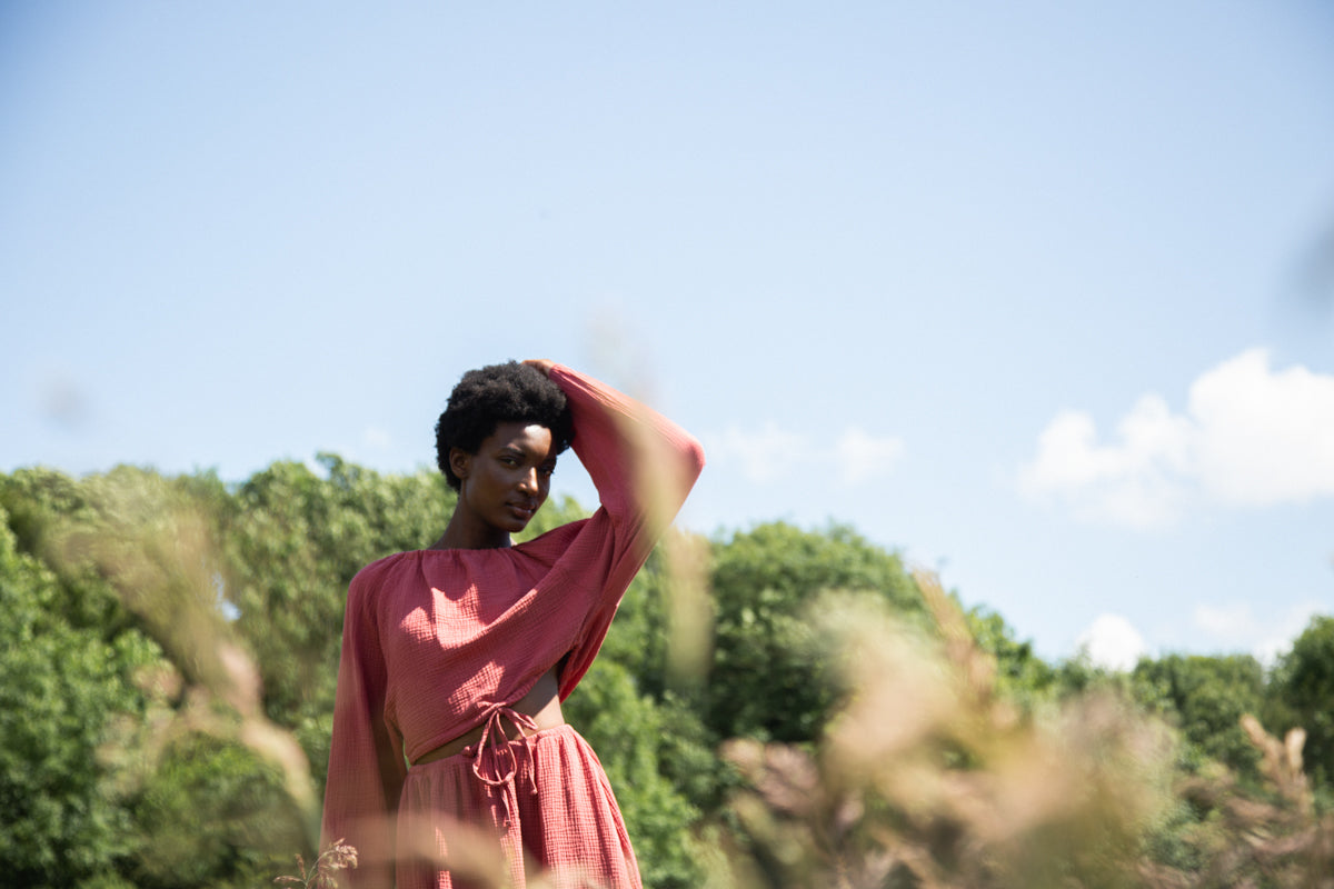 Cordelia Organic Cotton Top in Rose