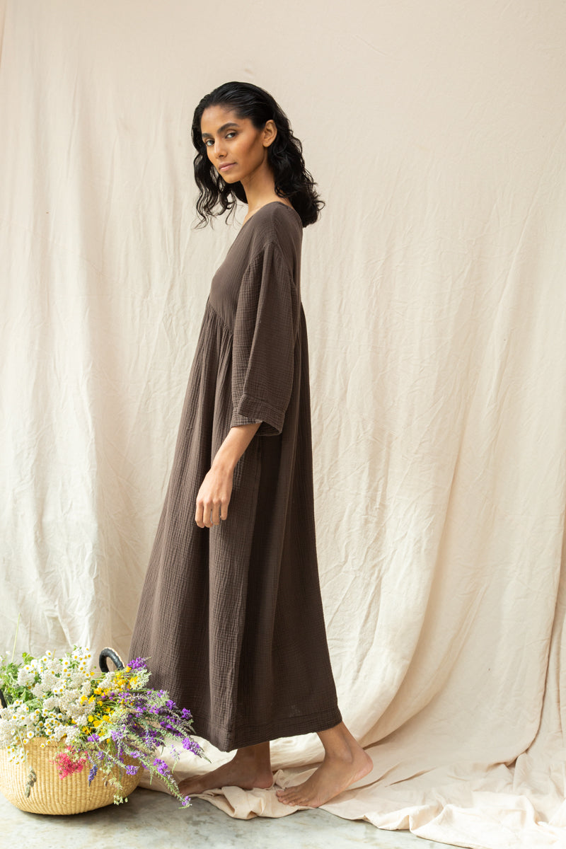 Fauna Organic Cotton Dress in Cacao