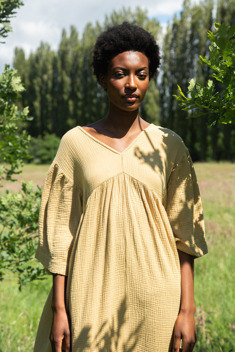 Fauna Organic Cotton Dress in Straw