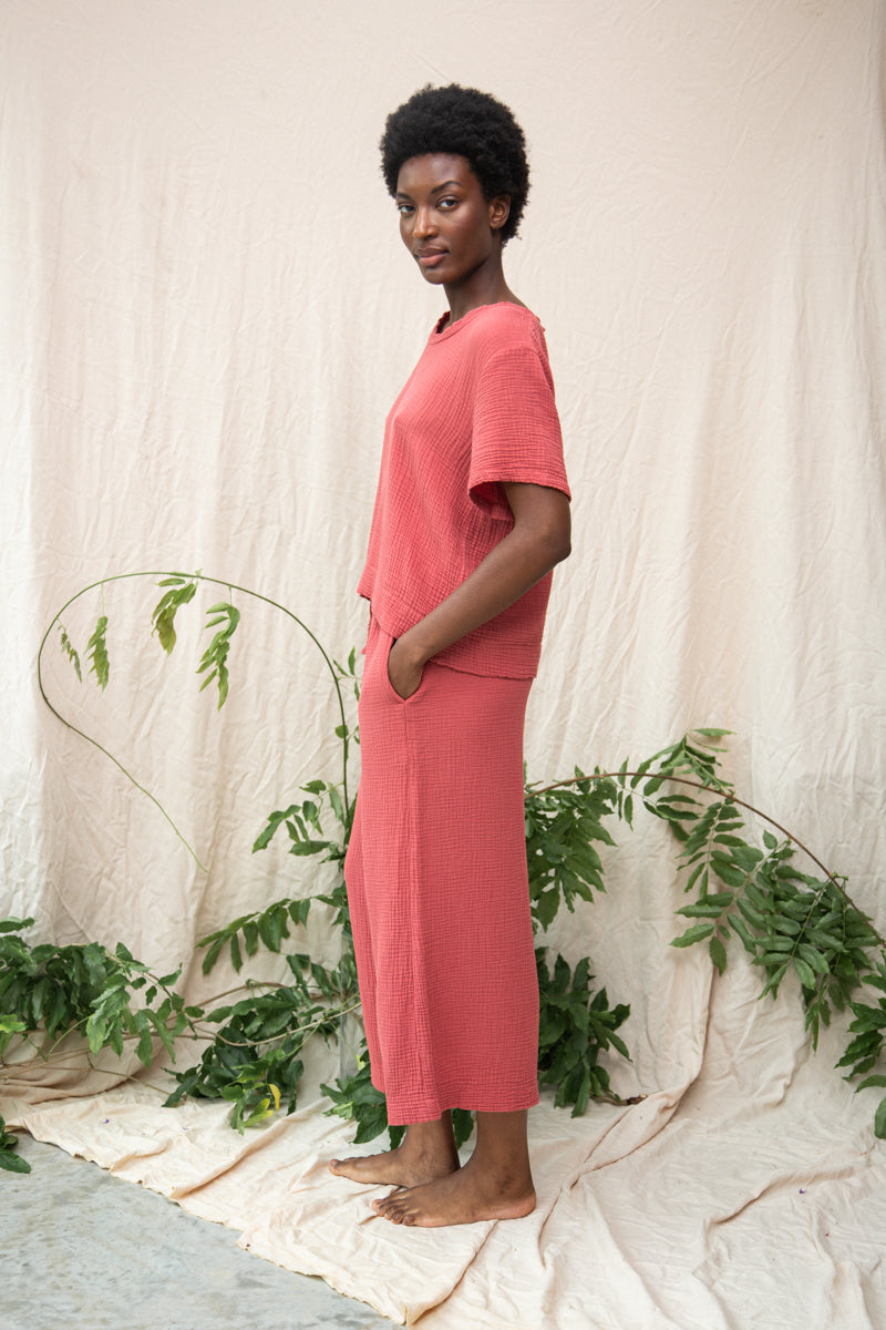 Jayda Organic Cotton Top in Rose