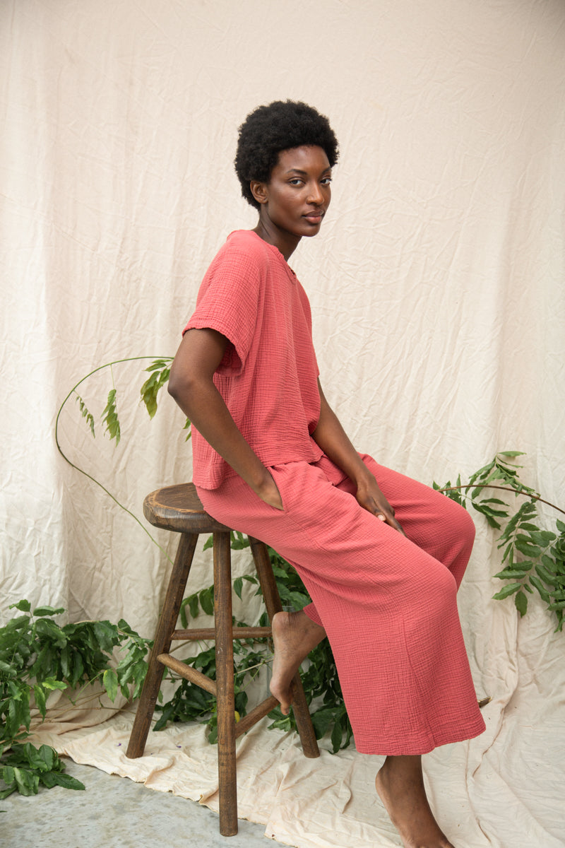 Jayda Organic Cotton Top in Rose