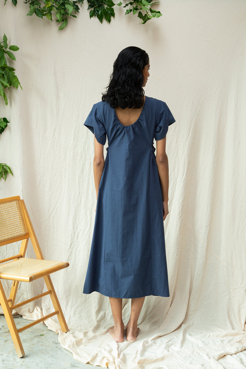 Nathalia Organic Cotton Dress in Midnight