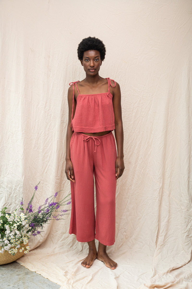 Sawyer Organic Cotton Trouser in Rose