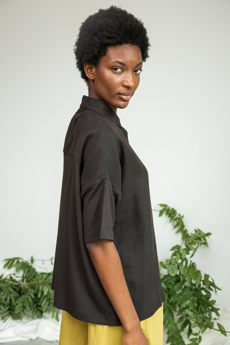 Sejal-May Linen & Organic Cotton Shirt in Charcoal