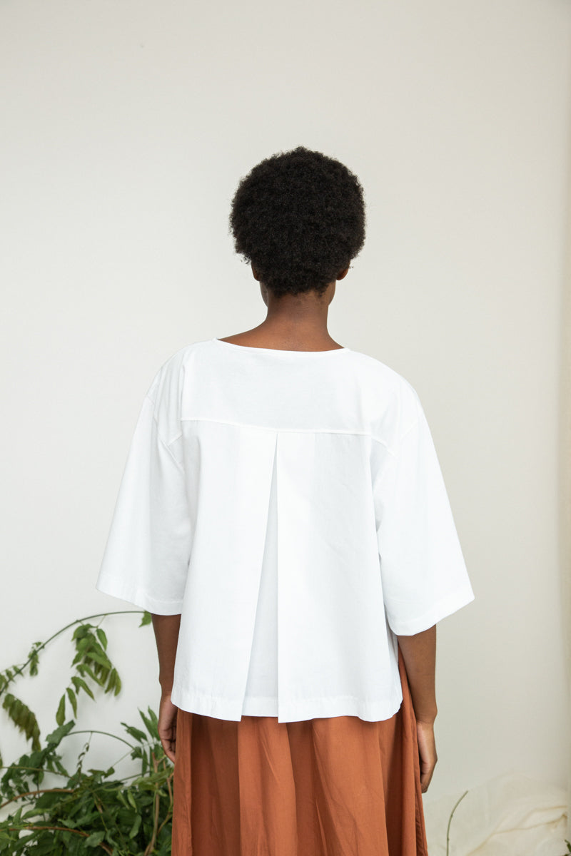 Shay Organic Cotton Top in White