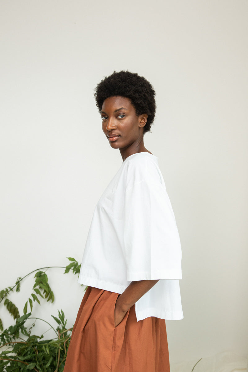 Shay Organic Cotton Top in White