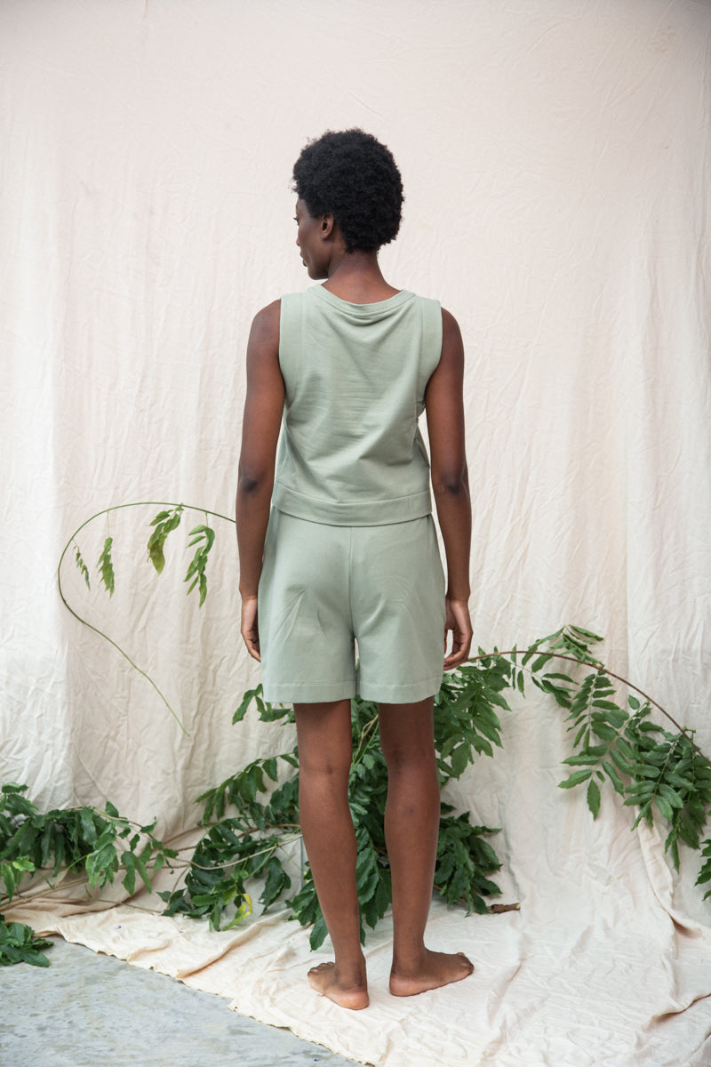 Whitley Organic Cotton Vest in Pistachio