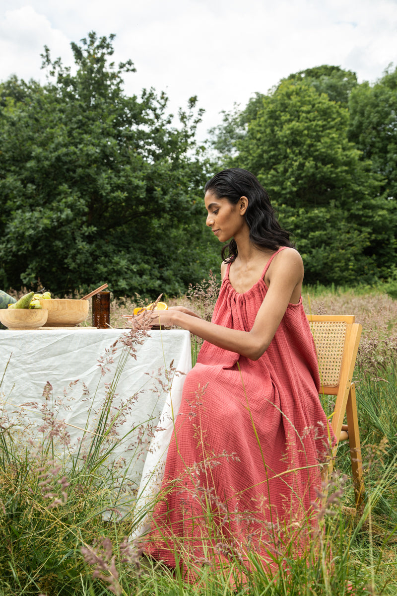 Wilder Organic Cotton Dress in Rose