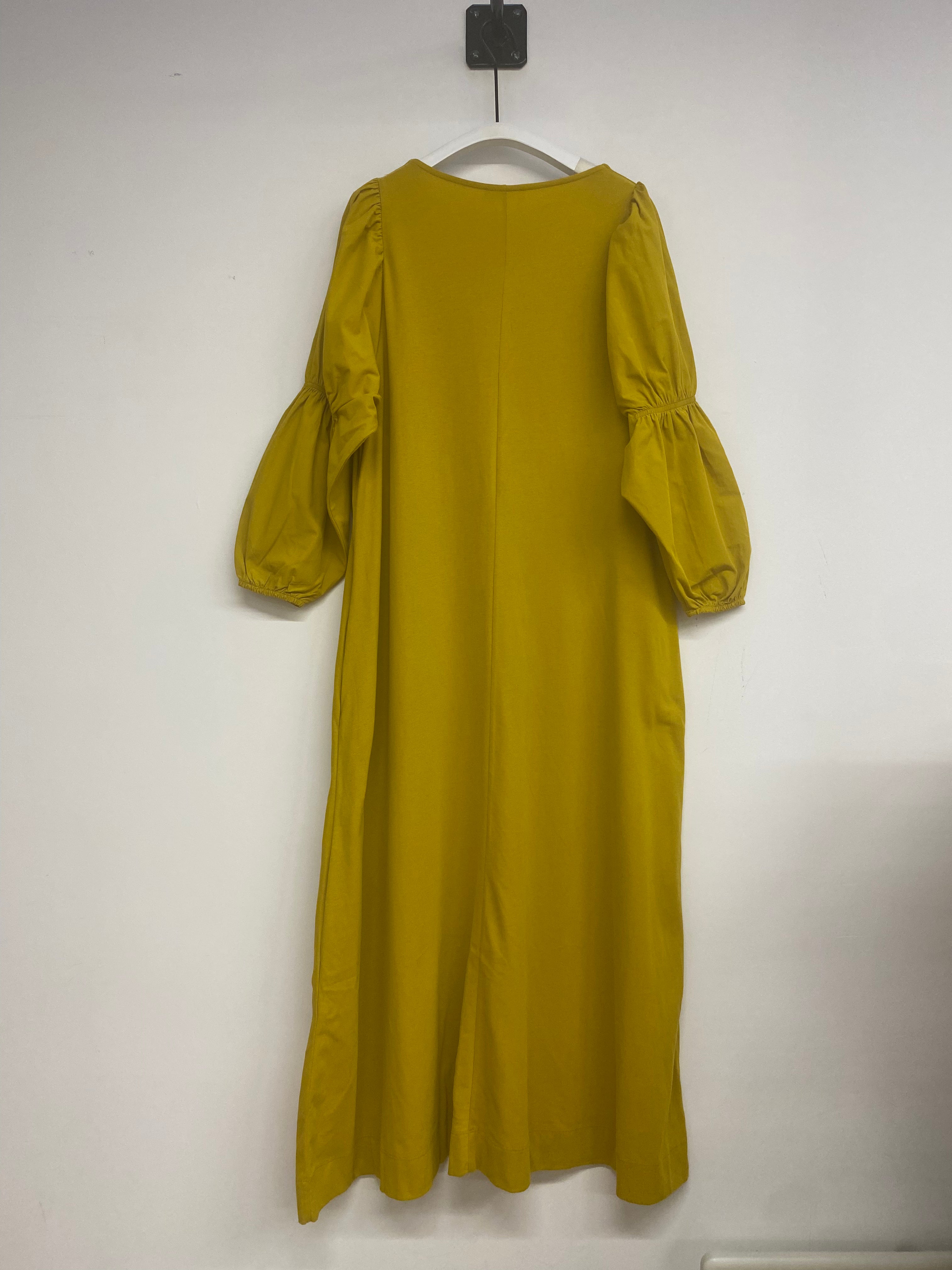 Sora Organic Cotton Jersey and Poplin Dress in Chartreuse