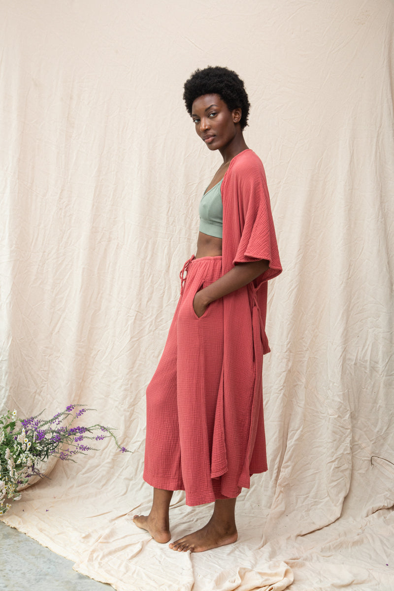 Aspyn Organic Cotton Robe in Rose