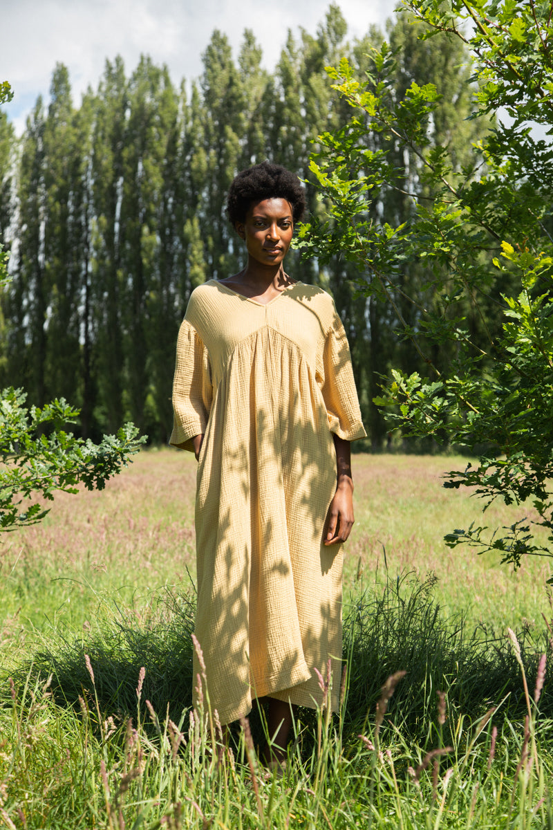 Fauna Organic Cotton Dress in Straw