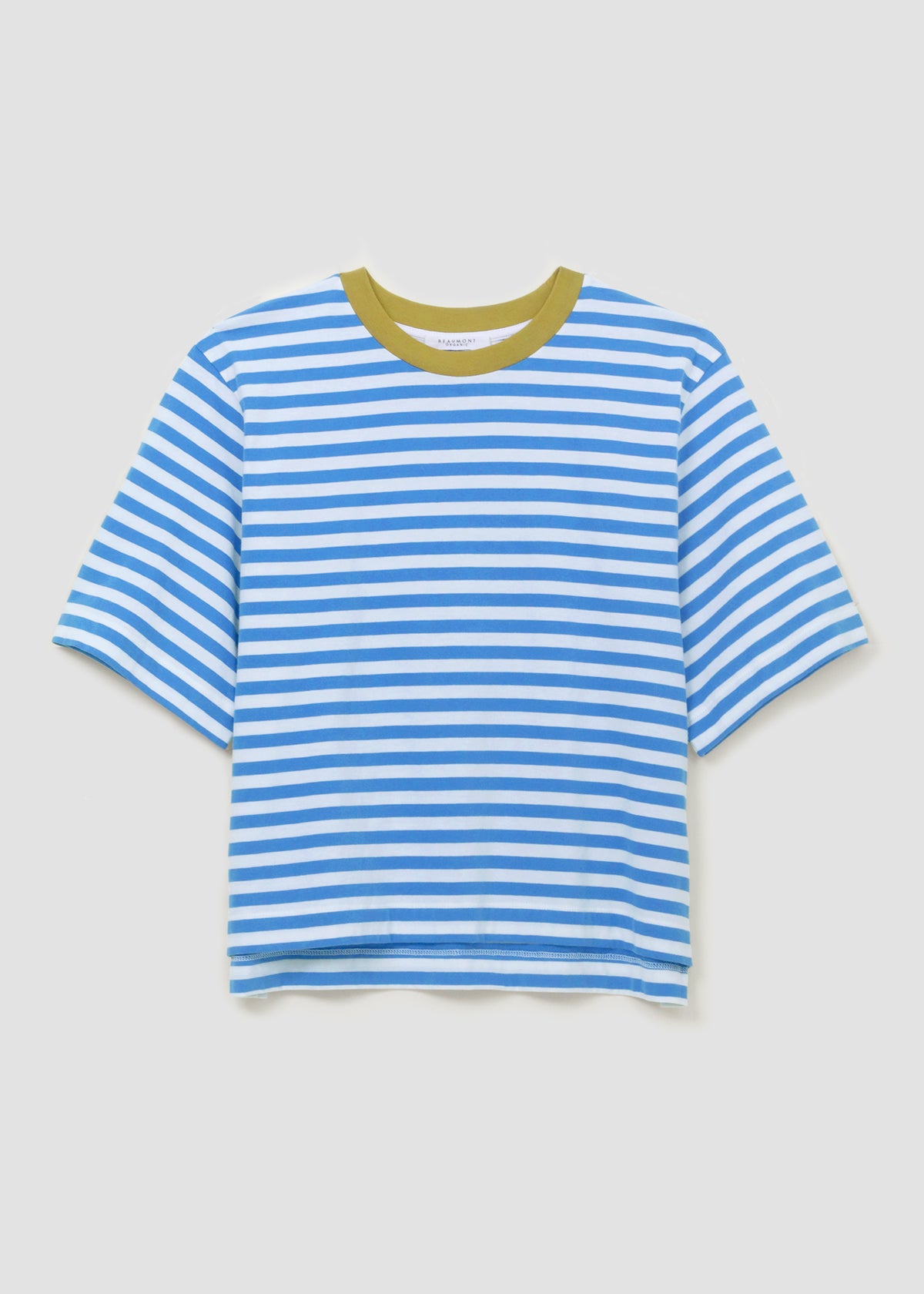 Bay-Sue Organic Cotton Top in Sea Blue and White Stripe