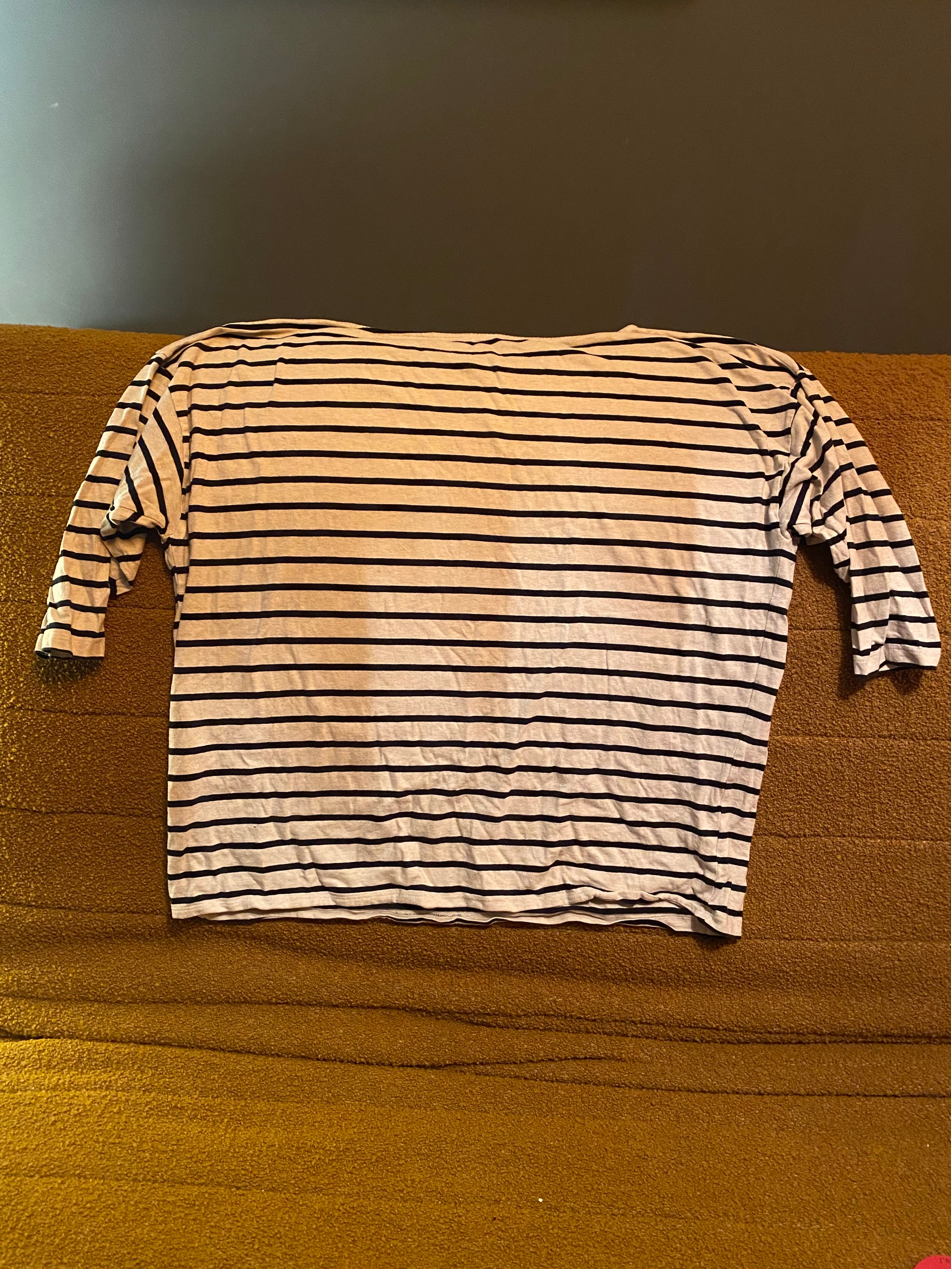 Mafalda-Sue Top in Bone Marl & Black Stripe Size XS