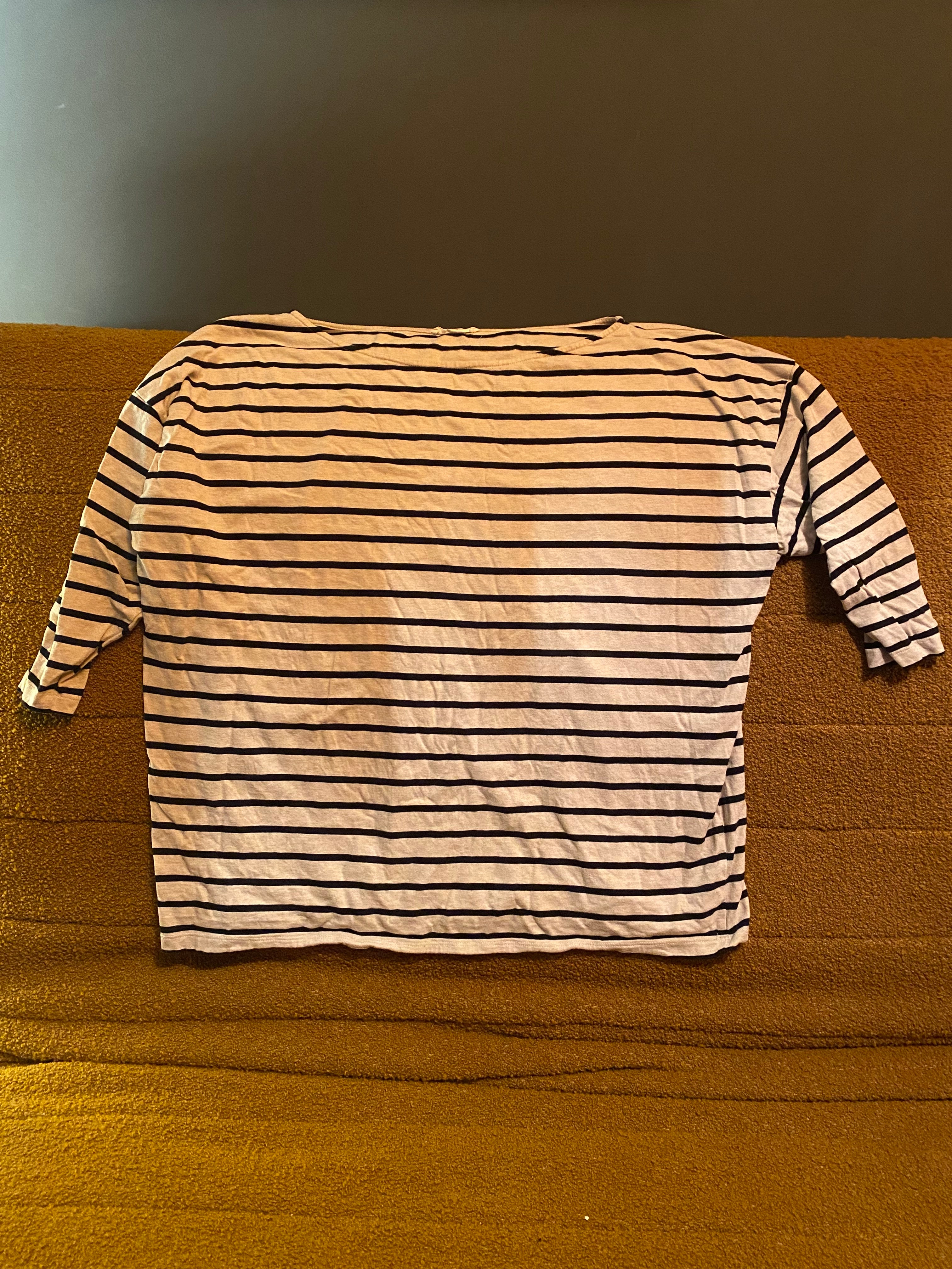 Mafalda-Sue Top in Bone Marl & Black Stripe Size XS