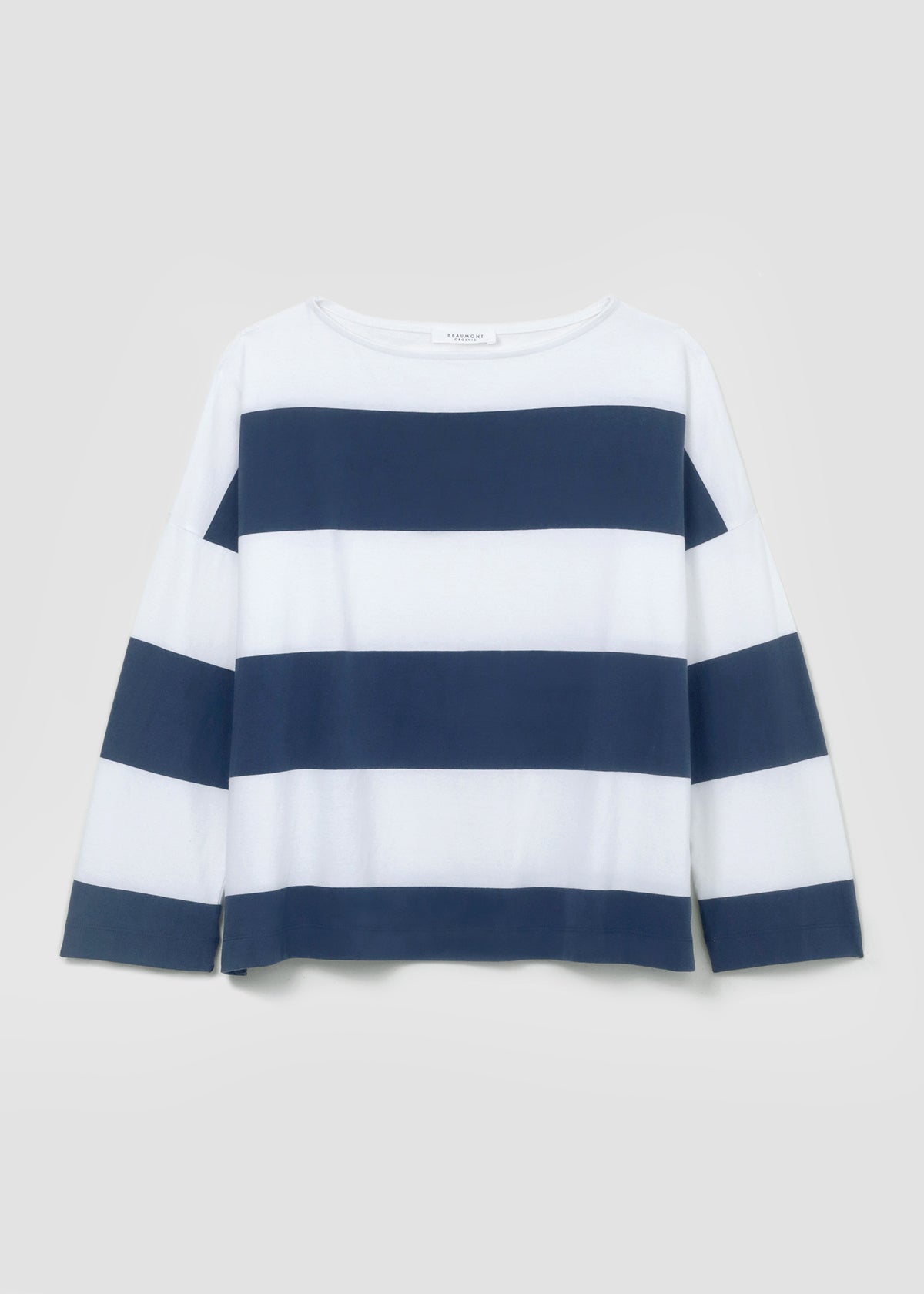 Leia-Sue Organic Cotton Top in Midnight and White Bold Stripe