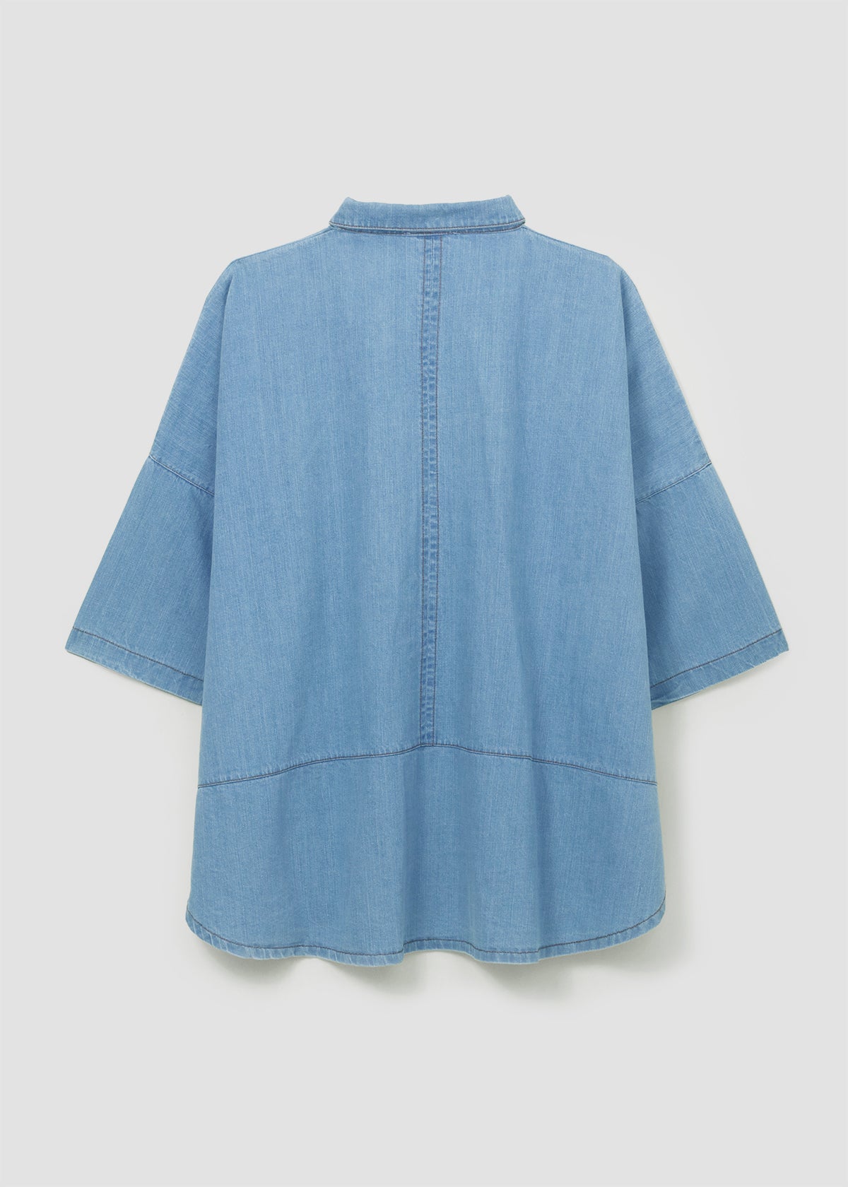 Lissie-Leigh Organic Cotton Denim Shirt in Chambray Blue