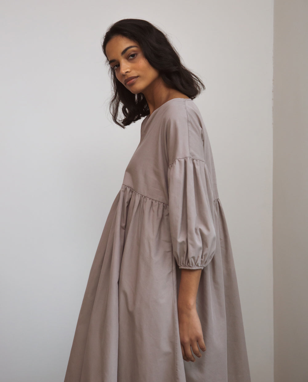 Meilani Organic Cotton Dress In Mocha | Beaumont Organic