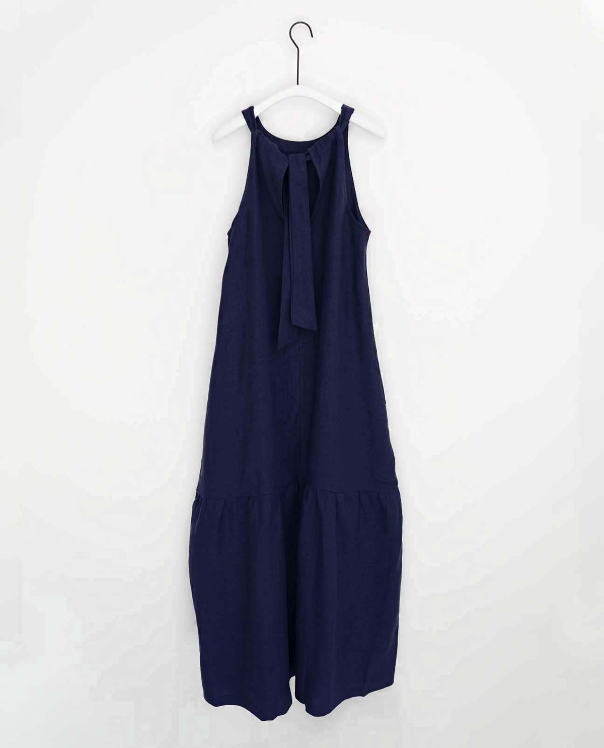 Priya Linen Dress In Navy | Beaumont Organic